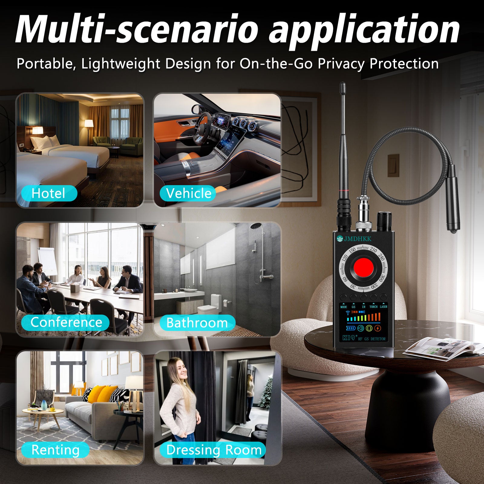 JMDHKK K19 Multi-Mode Wireless Signal Detector – Enhanced Privacy Security Device