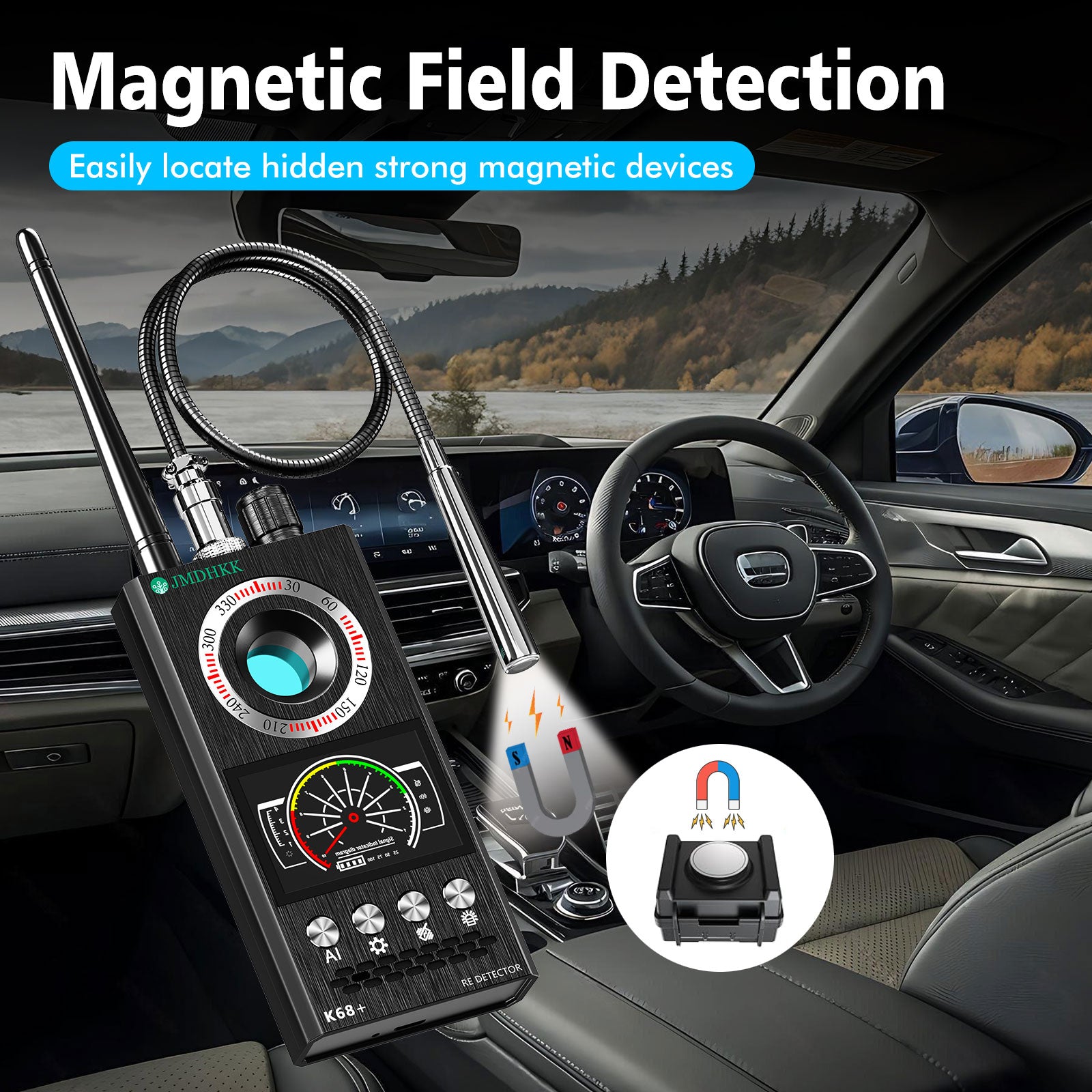 JMDHKK K68 Intelligent Wireless Signal Detector with Auto Scan – Privacy Protection Tool